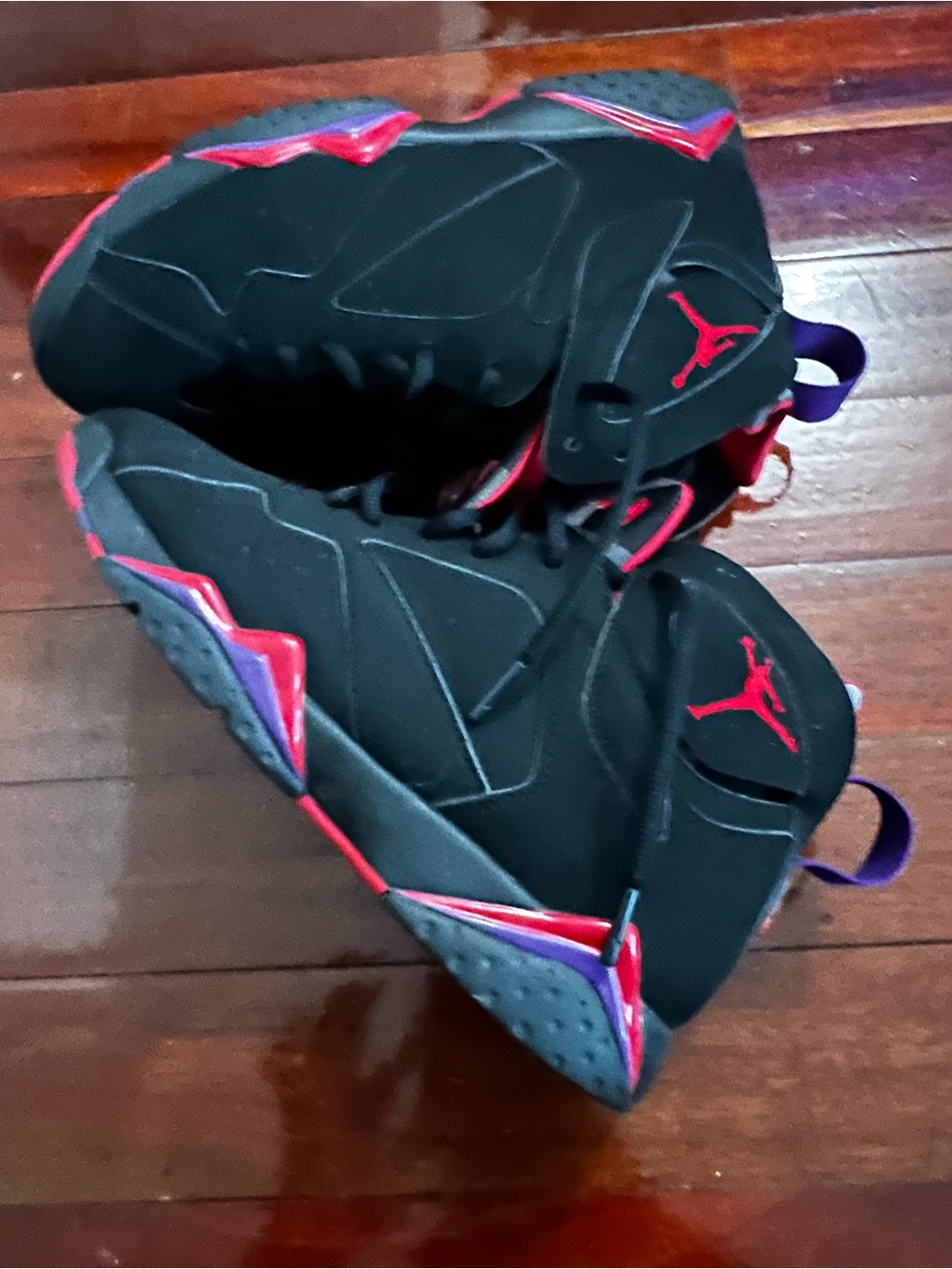 Jordan Black with Red and Purple High-Top Sneakers - Picture 4 of 6
